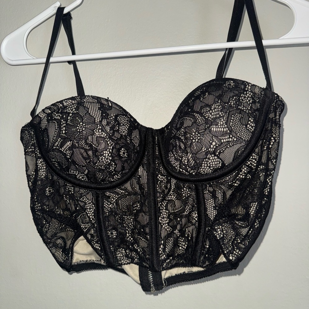 Say What? Black Lace Bustier